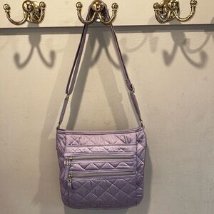Vera Bradley Lavender Sky Triple Zip Hipster in Performance Twill